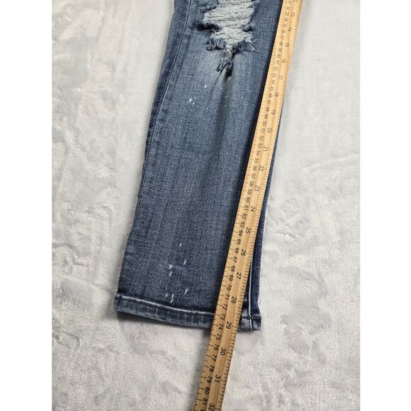 Judy Blue Jean Women 9/29(31x29) Blue Boyfriend Fit High Rise Stretch Distressed - Picture 5 of 8